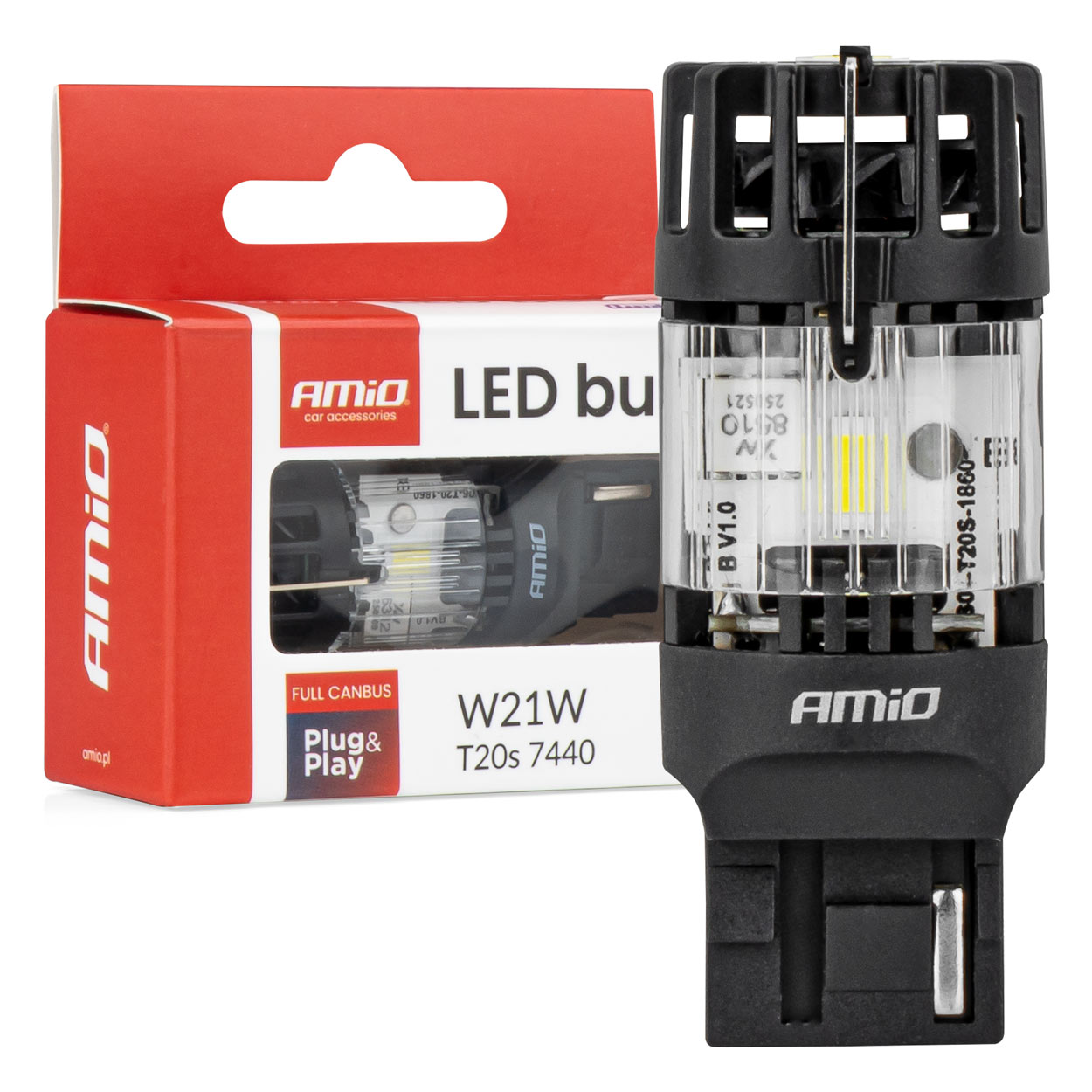 LED spuldze LumiTec T20S 7440 W21W 12V FULL CANBUS balta 1 gab. AMIO-04686 LED spuldze LumiTec T20S 7440 W21W 12V FULL CANBUS balta 1 gab. AMIO-04686