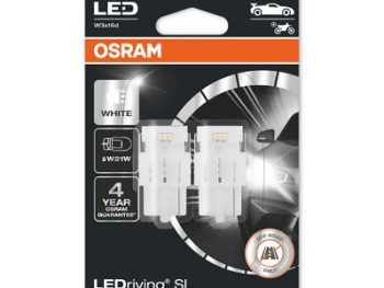LED gaismas spuldze (Blisters 2 gab.) W21W 12V 2W W3X16D SL 6000K