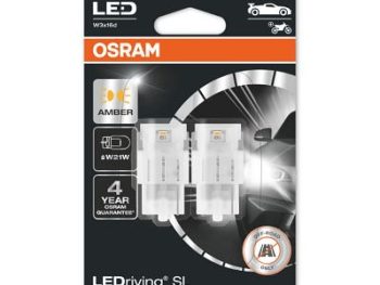 LED gaismas spuldze (Blisters 2 gab.) W21W 12V 1,3W W3X16D SL, Dzintara