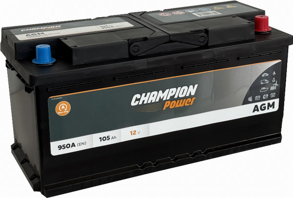 Akumulators START&STOP 105AH 950A 12V CHAMPION POWER AGM Akumulators START&STOP 105AH 950A 12V CHAMPION POWER AGM