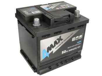 Akumulators START&STOP 4MAX 50Ah 540A 12V AGM (Labais+) 207x175x190