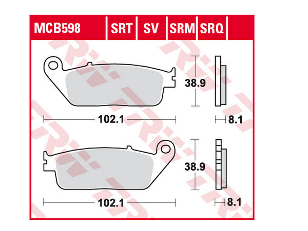 Bremžu kluči priekšējie TRW MCB598SV priekš SUZUKI GSF 600 Bremžu kluči priekšējie TRW MCB598SV priekš SUZUKI GSF 600 - Image 2