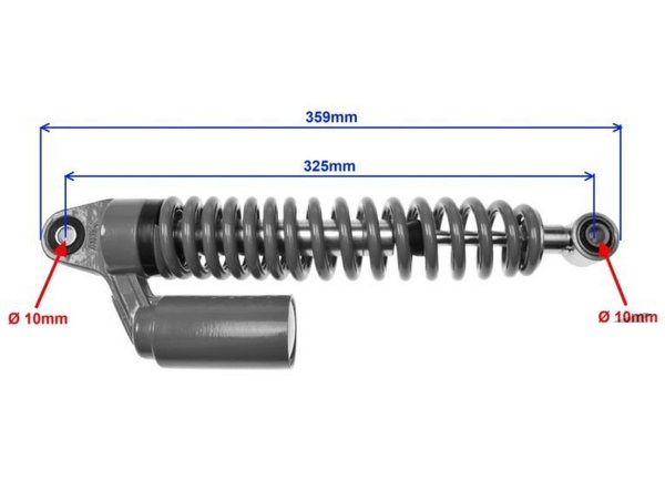 Priekšējais amortizators ATV ar gaisa reduktoru, L-325mm Priekšējais amortizators ATV ar gaisa reduktoru, L-325mm - Image 2
