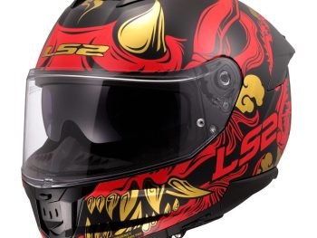 LS2 FF808 STREAM II DRAKO, MOTO ĶIVERE, melna, sarkana