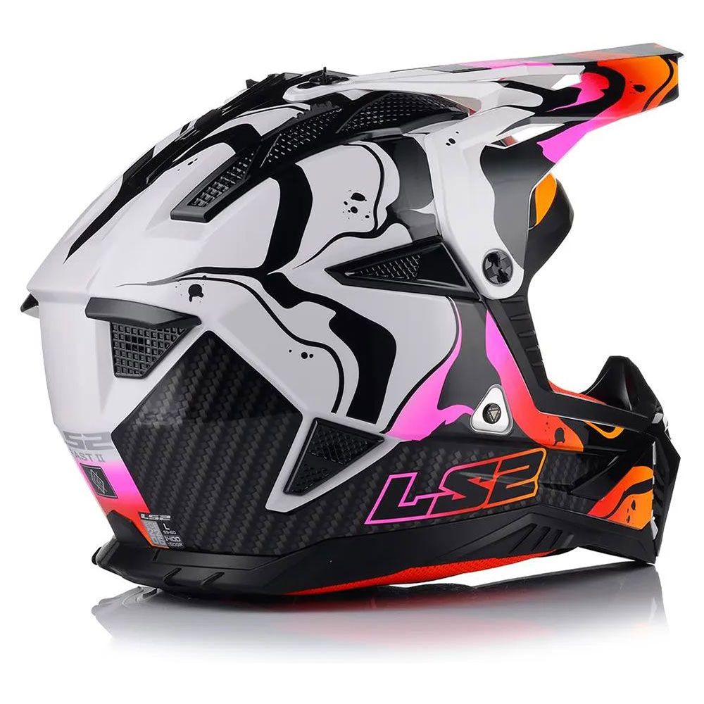 LS2 MX708 FAST II WASH, MOTO ĶIVERE, balta spīdīga LS2 MX708 FAST II WASH, MOTO ĶIVERE, balta spīdīga - Image 4
