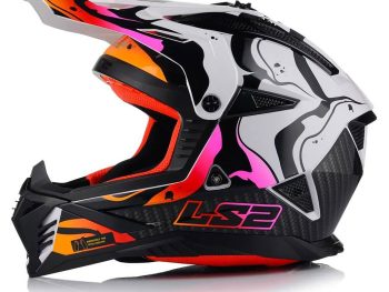 LS2 MX708 FAST II WASH, MOTO ĶIVERE, balta spīdīga