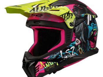 LS2 MX708 FAST II GORILLA, MOTO ĶIVERE, Violeta H-V Dzeltena