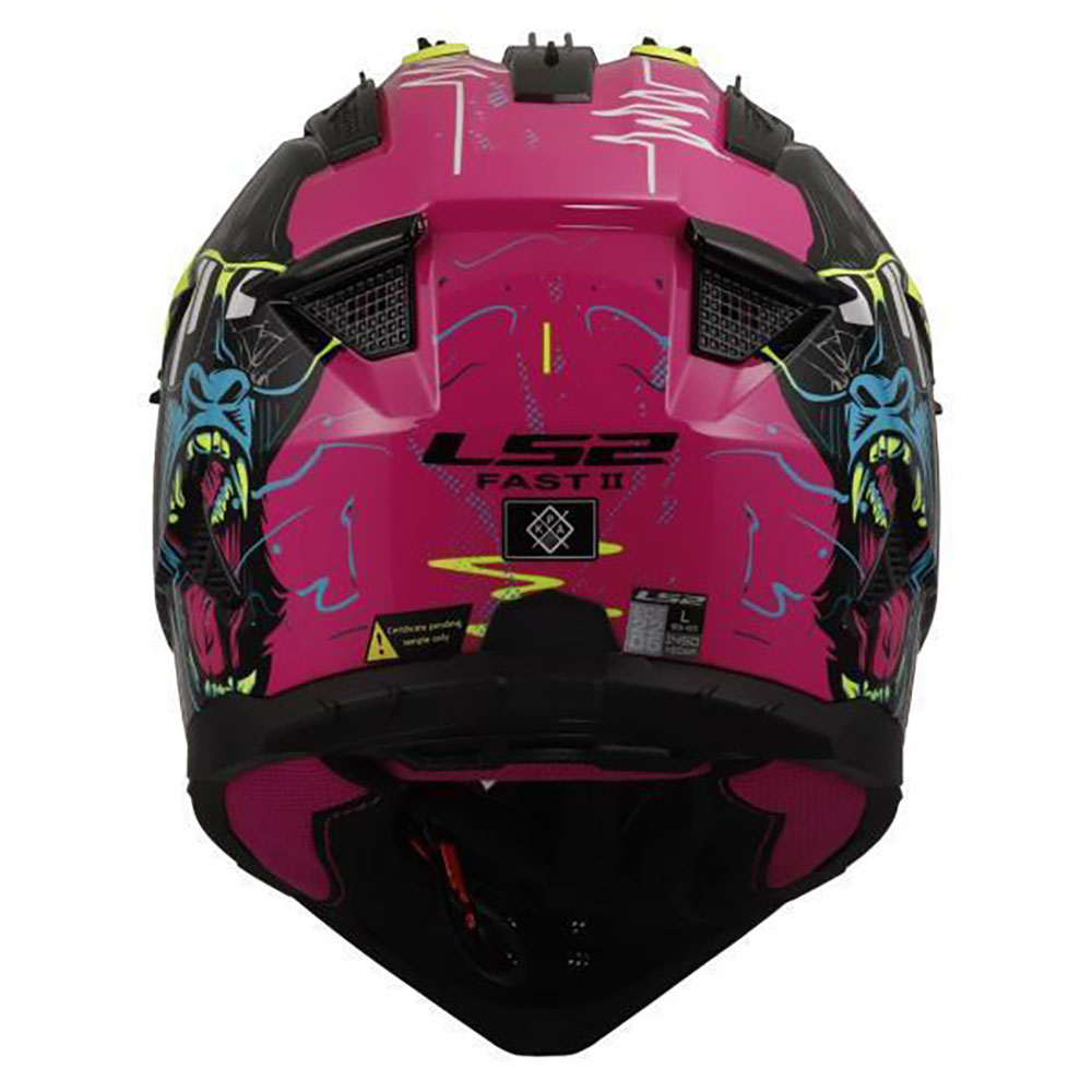 LS2 MX708 FAST II GORILLA, MOTO ĶIVERE, Violeta H-V Dzeltena LS2 MX708 FAST II GORILLA, MOTO ĶIVERE, Violeta H-V Dzeltena - Image 3