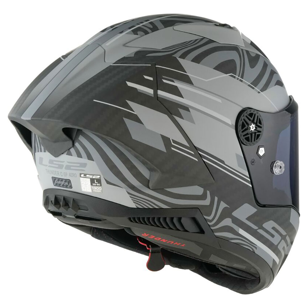 LS2 FF805 THUNDER GP AERO POLAR, MOTO ĶIVERE, melna, pelēka matēta LS2 FF805 THUNDER GP AERO POLAR, MOTO ĶIVERE, melna, pelēka matēta - Image 5