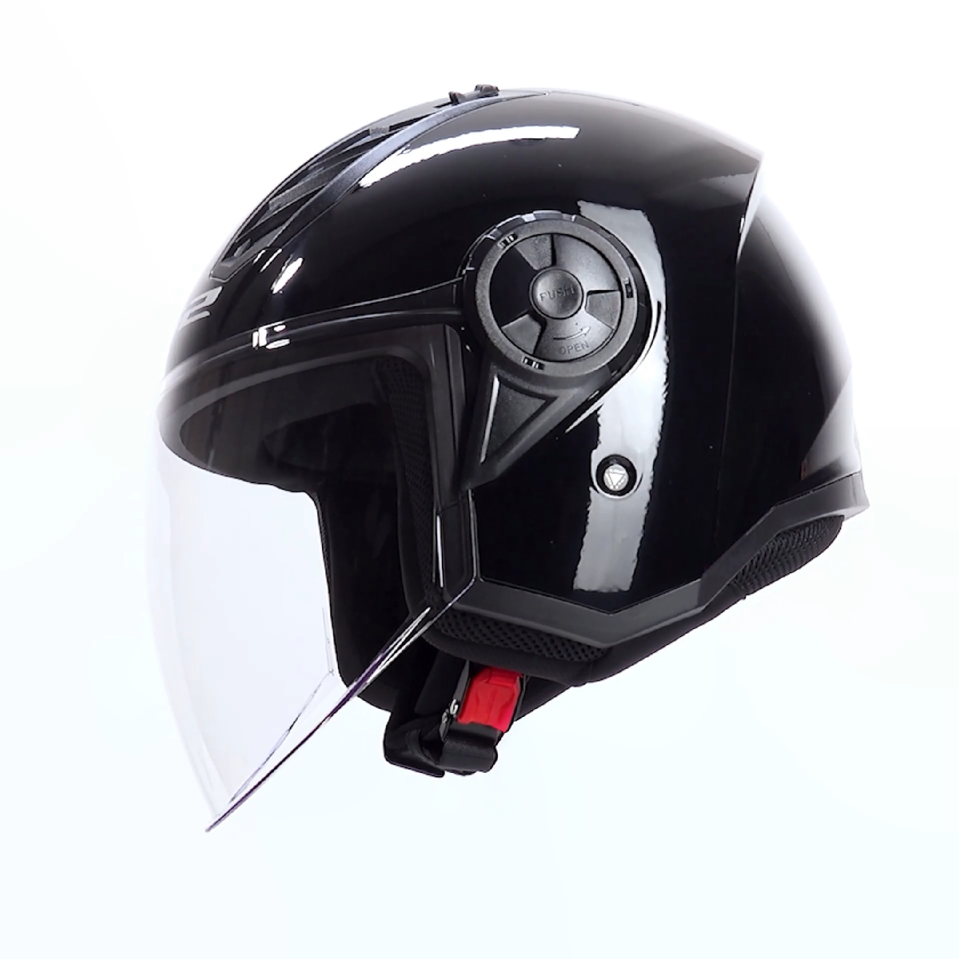 LS2 OF616 AIRFLOW II SOLID, MOTO ĶIVERE, melna spīdīga LS2 OF616 AIRFLOW II SOLID, MOTO ĶIVERE, melna spīdīga - Image 2