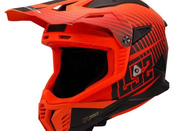 LS2 MX708 FAST II DUCK, MOTO ĶIVERE, matēta oranža, sarkana