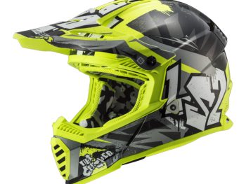 LS2 MX437 FAST II MINI CRUSHER krosa, MOTO ĶIVERE, melna/dzeltena