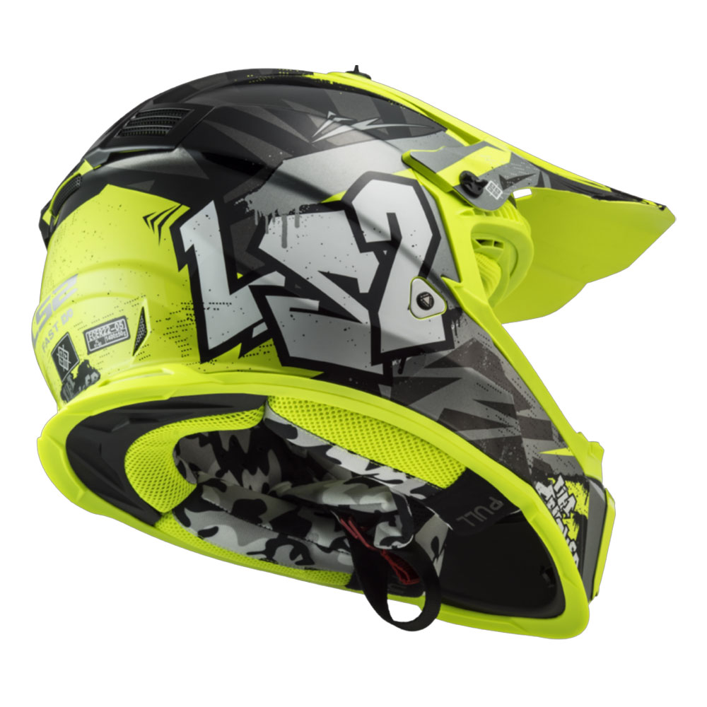 LS2 MX437 FAST II MINI CRUSHER krosa, MOTO ĶIVERE, melna/dzeltena LS2 MX437 FAST II MINI CRUSHER krosa, MOTO ĶIVERE, melna/dzeltena - Image 5