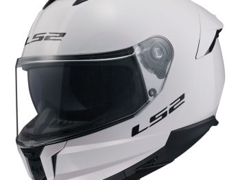 LS2 FF808 STREAM II SOLID, MOTO ĶIVERE, balta spīdīga