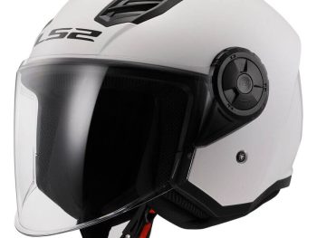 LS2 OF616 AIRFLOW II SOLID, MOTO ĶIVERE, spīdīgi balta