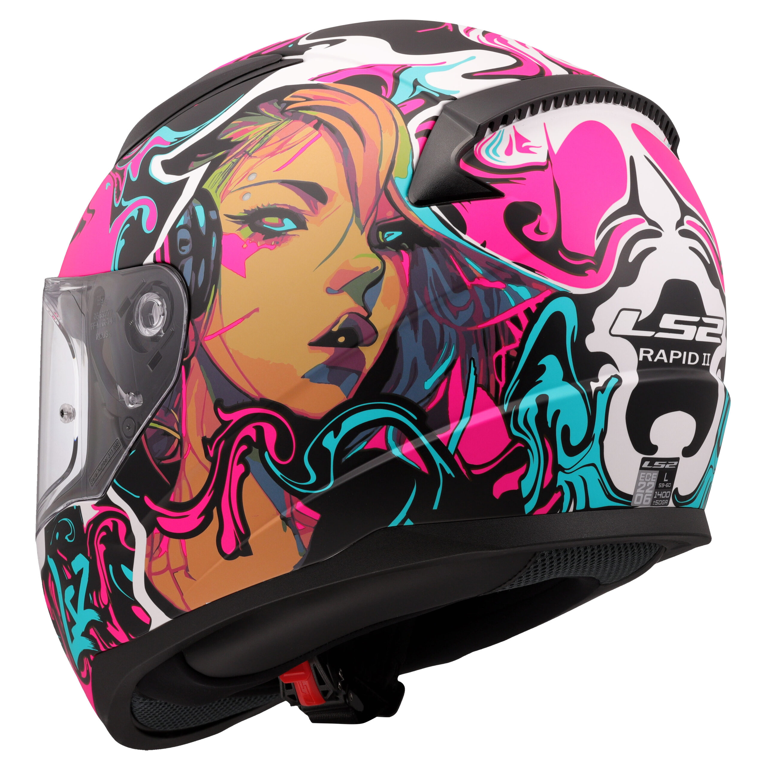 LS2 FF353 RAPID II CYBERG, MOTO ĶIVERE, matēti violeta ciāna LS2 FF353 RAPID II CYBERG, MOTO ĶIVERE, matēti violeta ciāna - Image 3