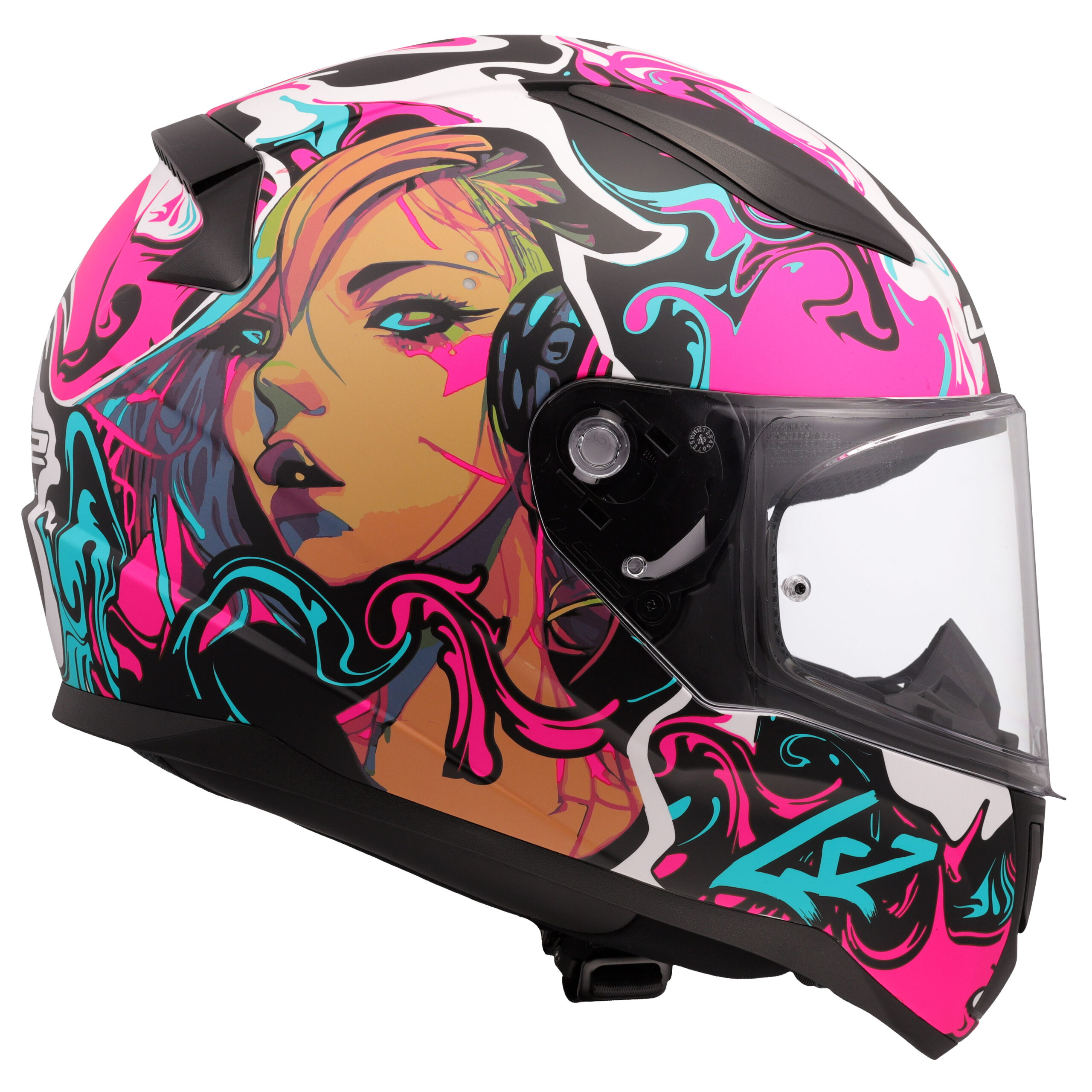 LS2 FF353 RAPID II CYBERG, MOTO ĶIVERE, matēti violeta ciāna LS2 FF353 RAPID II CYBERG, MOTO ĶIVERE, matēti violeta ciāna - Image 4
