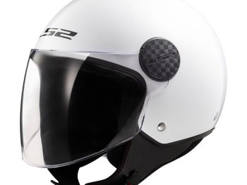 LS2 OF558 SPHERE II SOLID, MOTO ĶIVERE, balta spīdīga