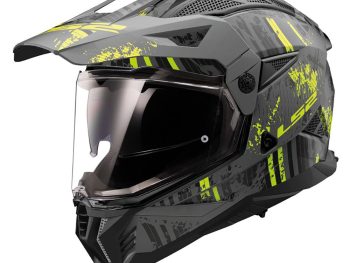 LS2 MX702 PIONEER II CRAZY, MOTO ĶIVERE, melna/ dzeltena matēta