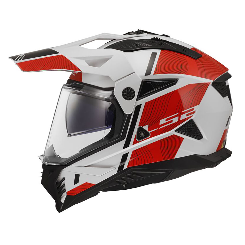 LS2 MX702 PIONEER II HILL, MOTO ĶIVERE, Balta, sarkana LS2 MX702 PIONEER II HILL, MOTO ĶIVERE, Balta, sarkana