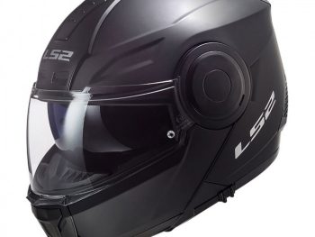 LS2 FF902 SCOPE II SOLID, MOTO ĶIVERE, melna spīdīga