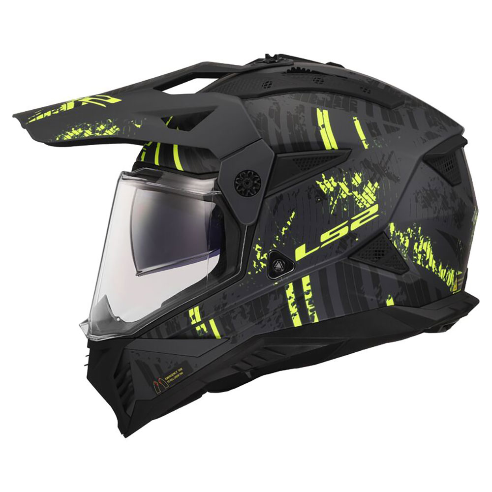 LS2 MX702 PIONEER II CRAZY, MOTO ĶIVERE, melna/ dzeltena matēta LS2 MX702 PIONEER II CRAZY, MOTO ĶIVERE, melna/ dzeltena matēta - Image 3