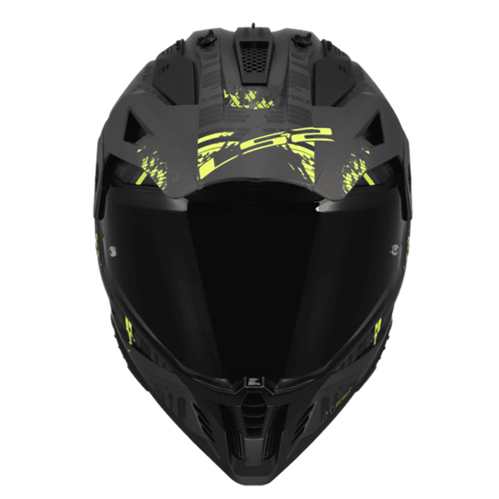 LS2 MX702 PIONEER II CRAZY, MOTO ĶIVERE, melna/ dzeltena matēta LS2 MX702 PIONEER II CRAZY, MOTO ĶIVERE, melna/ dzeltena matēta - Image 4