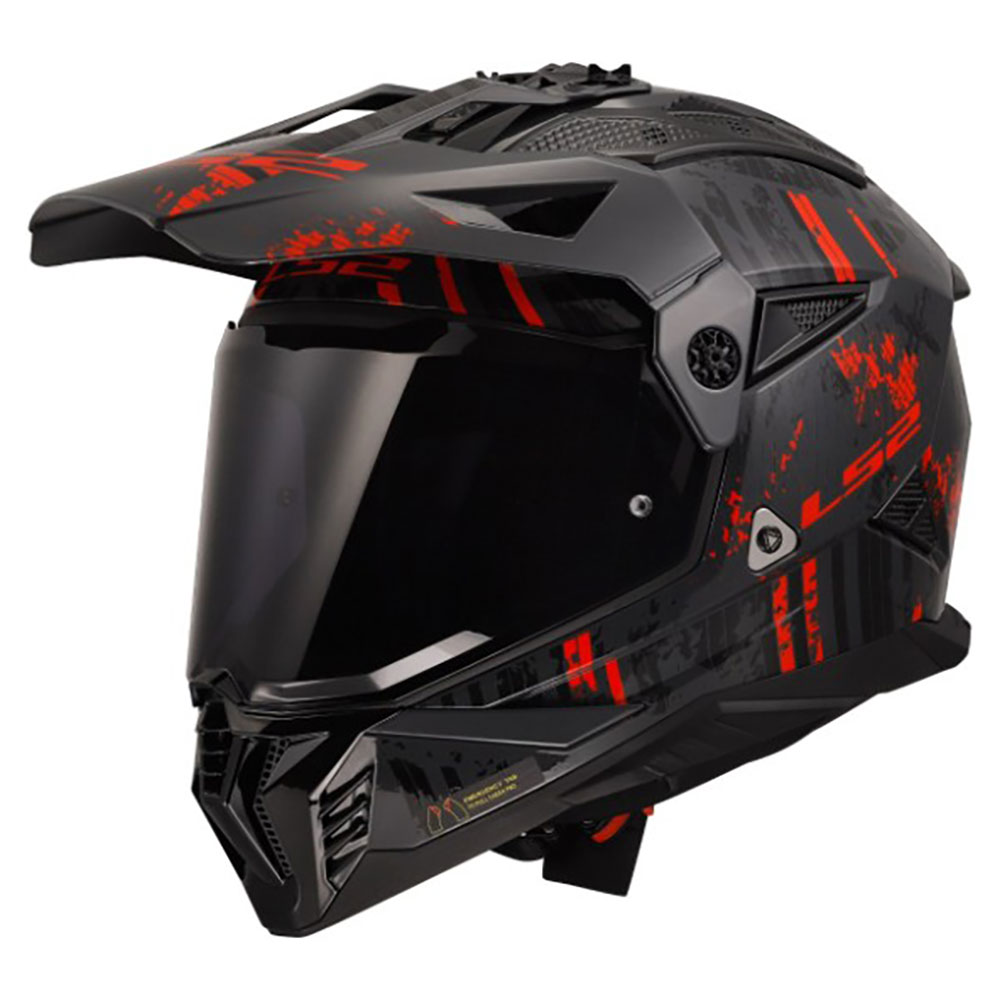 LS2 MX702 PIONEER II CRAZY, MOTO ĶIVERE, melna, sarkana matēta LS2 MX702 PIONEER II CRAZY, MOTO ĶIVERE, melna, sarkana matēta - Image 3