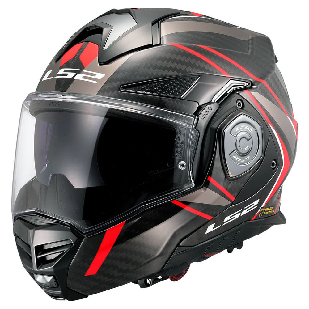 LS2 FF901 ADVANT X CARBON FUTURE II, MOTO ĶIVERE, sarkana LS2 FF901 ADVANT X CARBON FUTURE II, MOTO ĶIVERE, sarkana