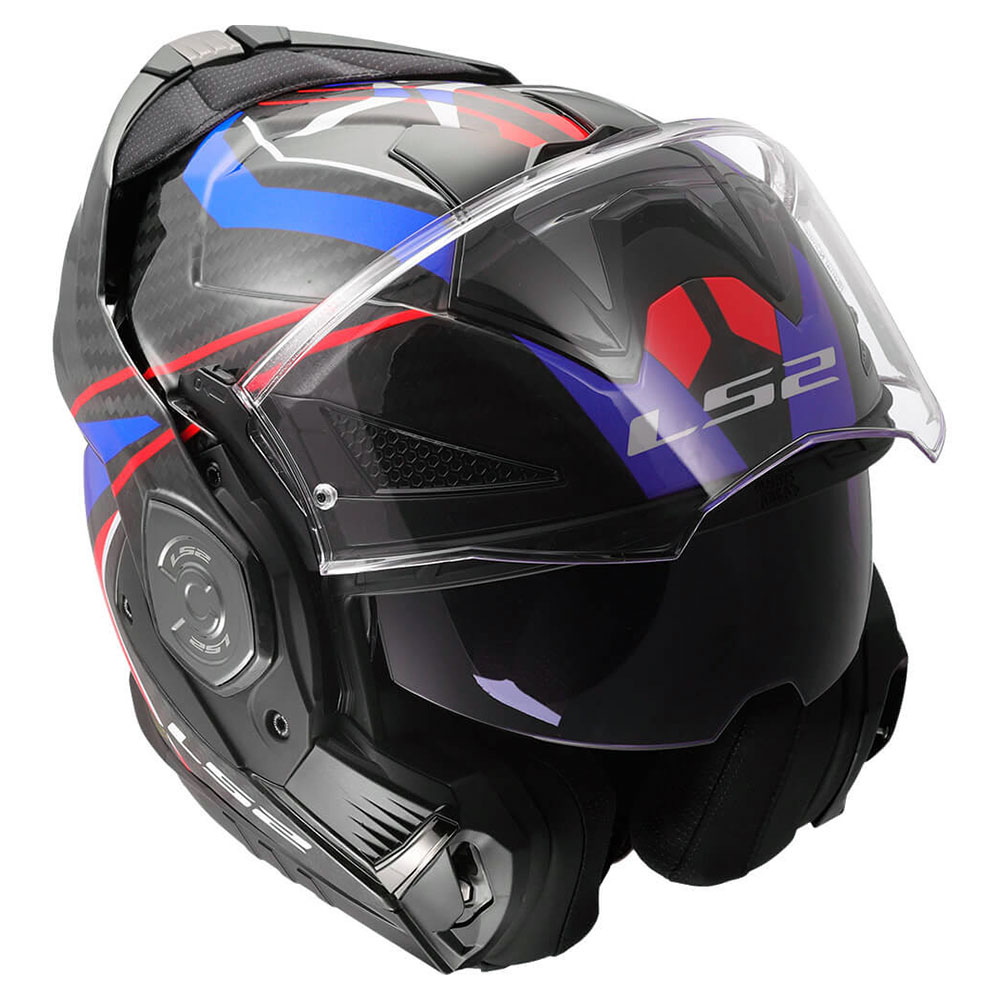 LS2 FF901 ADVANT X CARBON FUTURE II, MOTO ĶIVERE, balta, zila LS2 FF901 ADVANT X CARBON FUTURE II, MOTO ĶIVERE, balta, zila - Image 2
