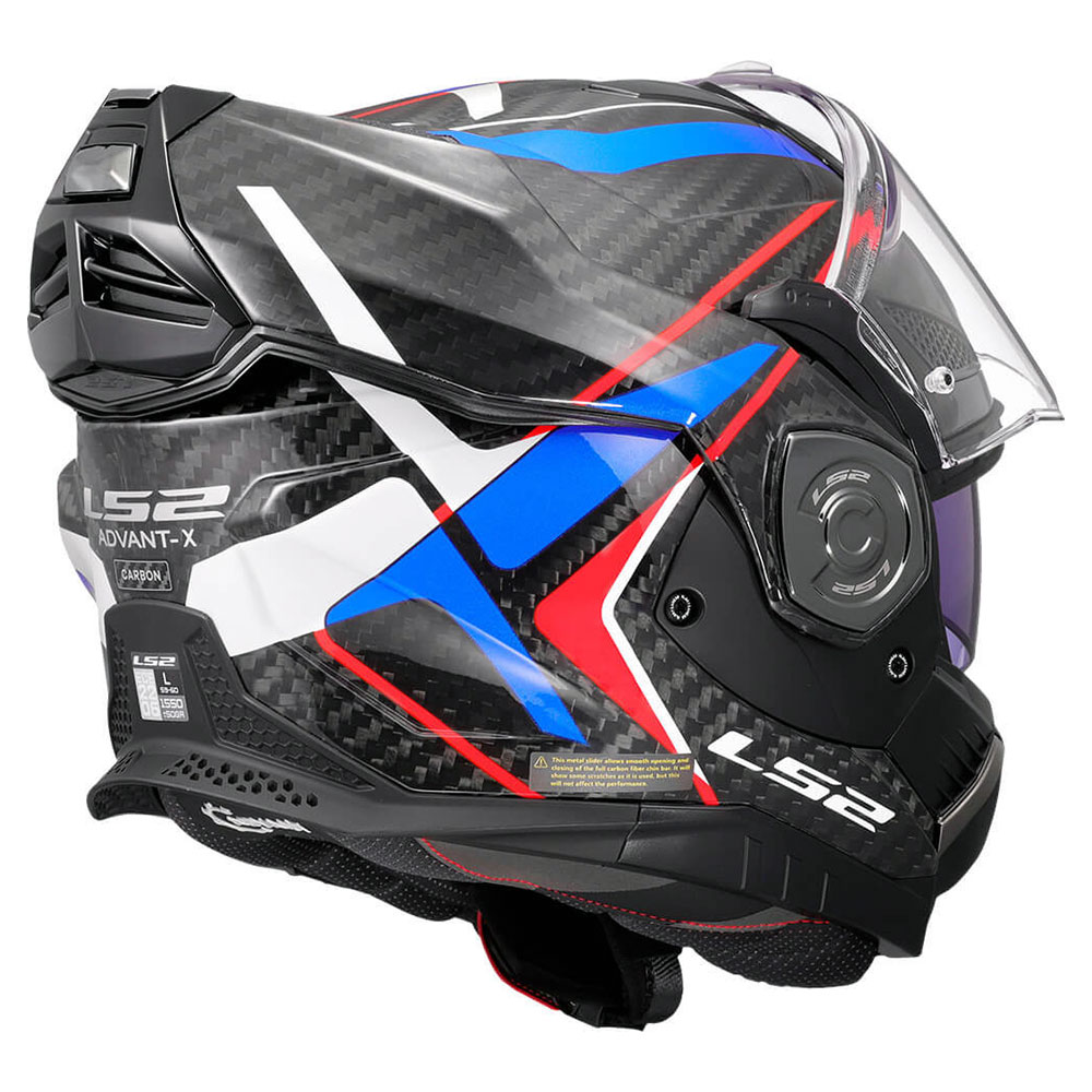 LS2 FF901 ADVANT X CARBON FUTURE II, MOTO ĶIVERE, balta, zila LS2 FF901 ADVANT X CARBON FUTURE II, MOTO ĶIVERE, balta, zila - Image 4