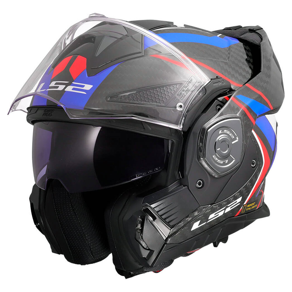 LS2 FF901 ADVANT X CARBON FUTURE II, MOTO ĶIVERE, balta, zila LS2 FF901 ADVANT X CARBON FUTURE II, MOTO ĶIVERE, balta, zila - Image 5