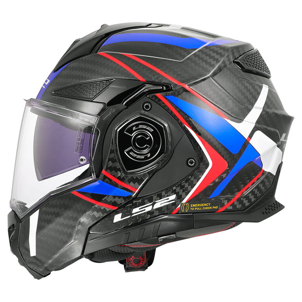 LS2 FF901 ADVANT X CARBON FUTURE II, MOTO ĶIVERE, balta, zila LS2 FF901 ADVANT X CARBON FUTURE II, MOTO ĶIVERE, balta, zila - Image 6