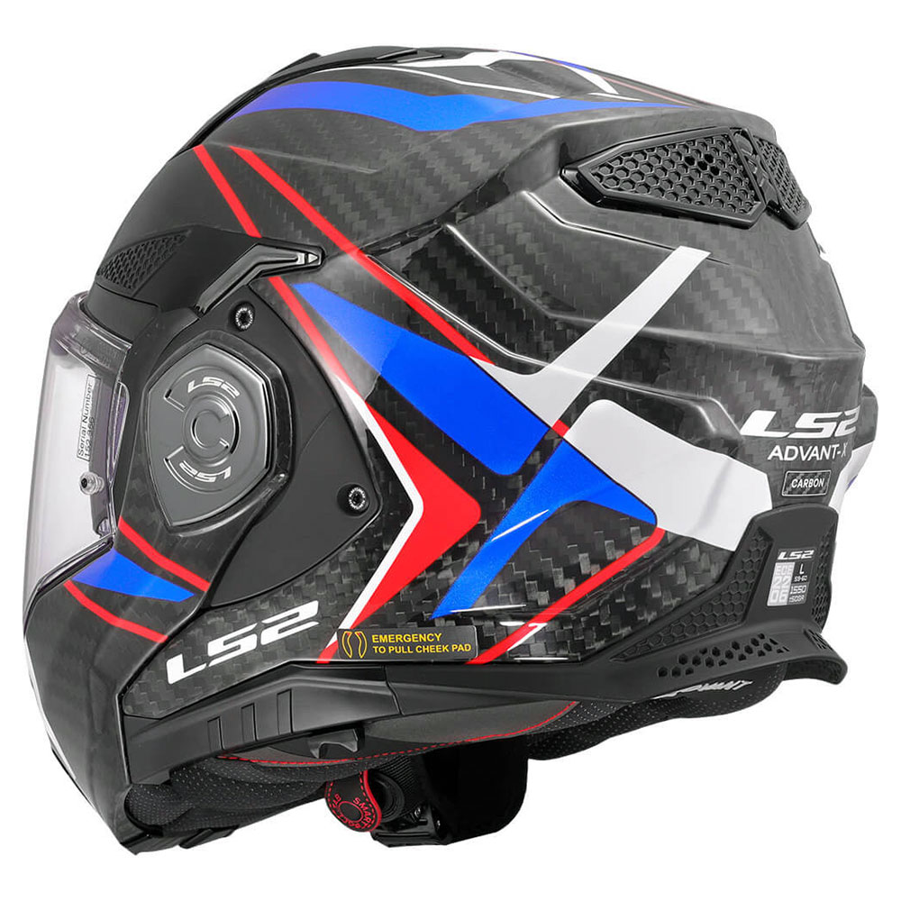 LS2 FF901 ADVANT X CARBON FUTURE II, MOTO ĶIVERE, balta, zila LS2 FF901 ADVANT X CARBON FUTURE II, MOTO ĶIVERE, balta, zila - Image 7
