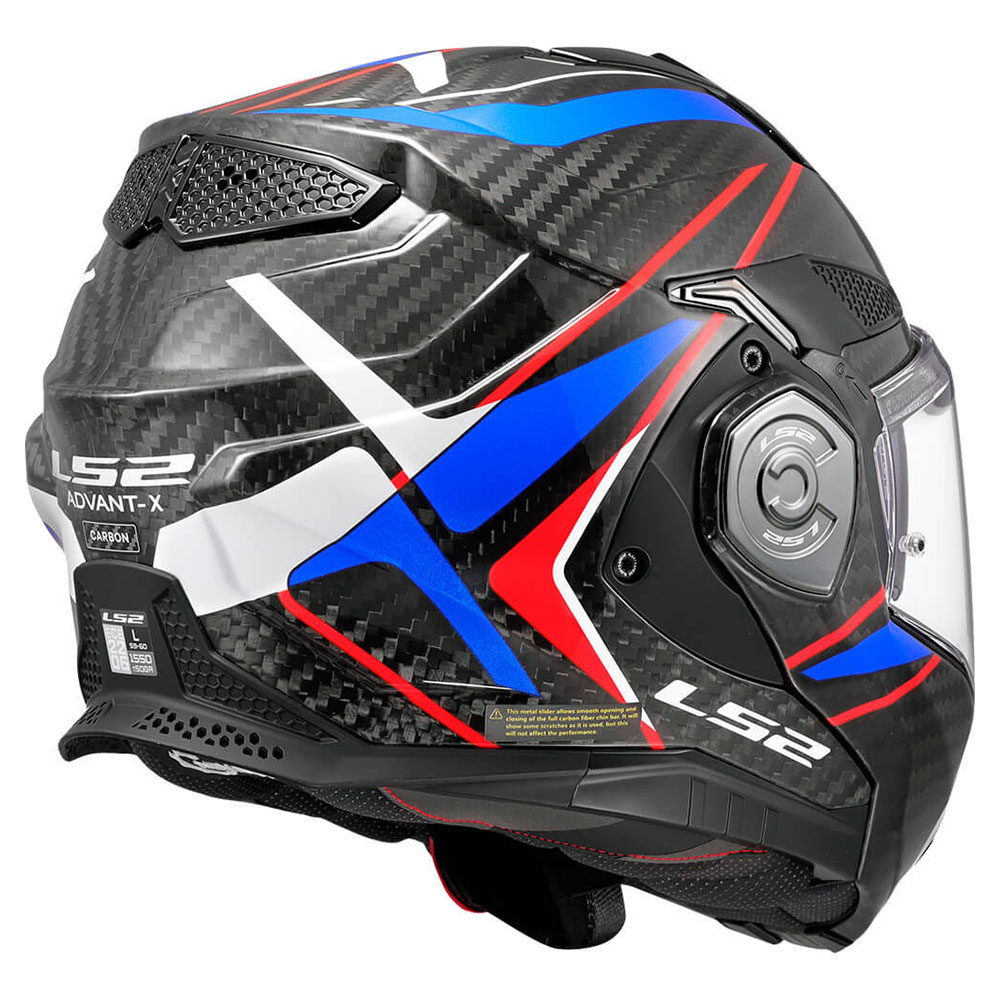 LS2 FF901 ADVANT X CARBON FUTURE II, MOTO ĶIVERE, balta, zila LS2 FF901 ADVANT X CARBON FUTURE II, MOTO ĶIVERE, balta, zila - Image 9