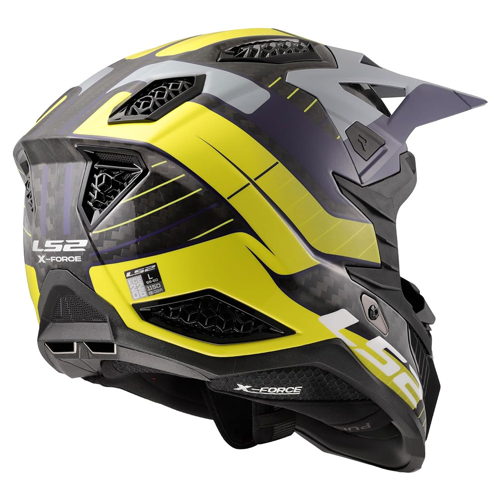 LS2 MX703 C X-FORCE GALUO, MOTO ĶIVERE, pelēka dzeltena LS2 MX703 C X-FORCE GALUO, MOTO ĶIVERE, pelēka dzeltena - Image 3