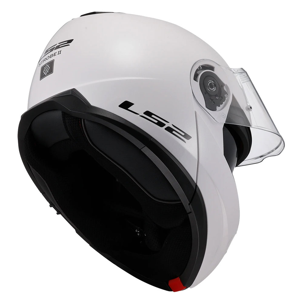 LS2 FF908 STROBE II SOLID, MOTO ĶIVERE, balta spīdīga LS2 FF908 STROBE II SOLID, MOTO ĶIVERE, balta spīdīga - Image 8