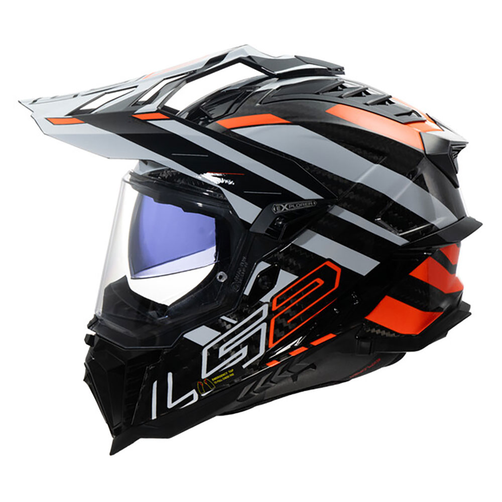 LS2 MX701 C EXPLORER EDGE, MOTO ĶIVERE, melna/oranža LS2 MX701 C EXPLORER EDGE, MOTO ĶIVERE, melna/oranža - Image 2