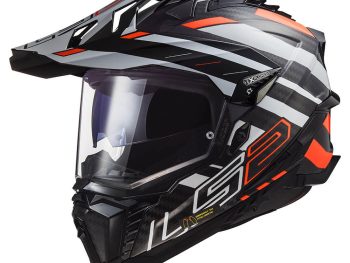 LS2 MX701 C EXPLORER EDGE, MOTO ĶIVERE, melna/oranža