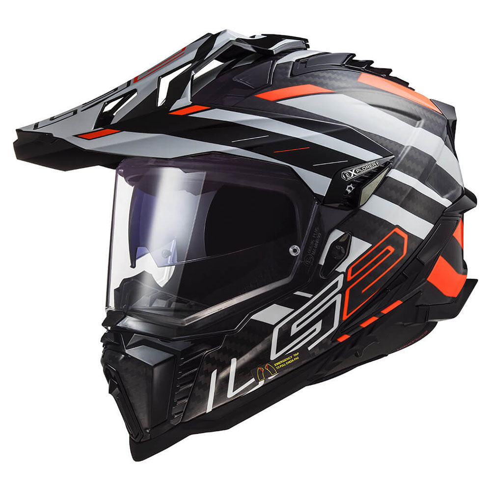 LS2 MX701 C EXPLORER EDGE, MOTO ĶIVERE, melna/oranža LS2 MX701 C EXPLORER EDGE, MOTO ĶIVERE, melna/oranža