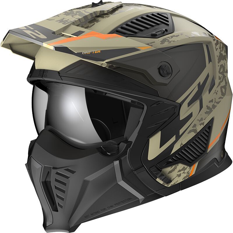 LS2 OF606 DRIFTER DEVOR, MOTO ĶIVERE, matēta smilšu krāsa LS2 OF606 DRIFTER DEVOR, MOTO ĶIVERE, matēta smilšu krāsa
