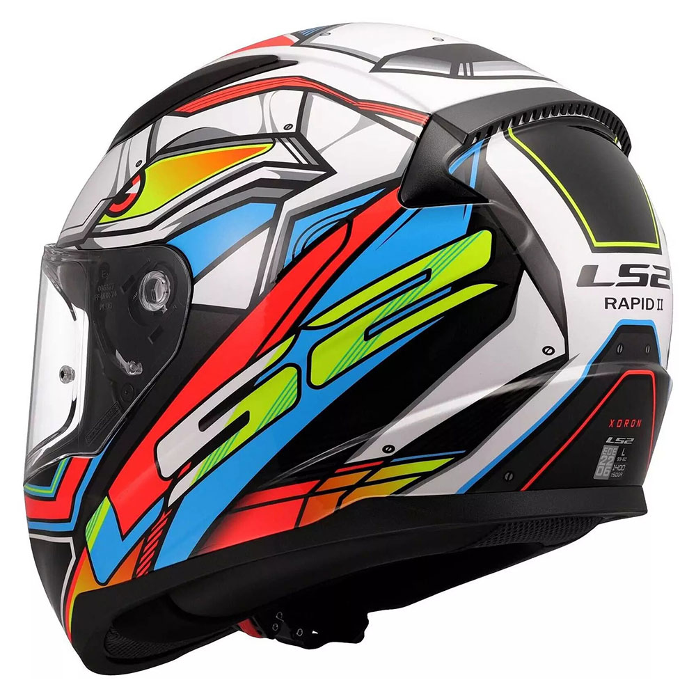 LS2 FF353 RAPID II XDRON, MOTO ĶIVERE, balta neona oranža LS2 FF353 RAPID II XDRON, MOTO ĶIVERE, balta neona oranža - Image 7