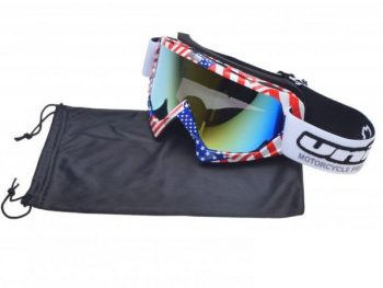 Moto brilles bērnu un pieaugušo ķiverēm motokrosam un enduro Model 18 USA Color