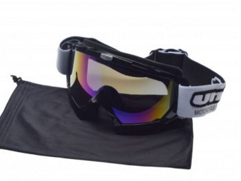Moto brilles bērnu un pieaugušo ķiverēm motokrosam un enduro Model 18 melnas