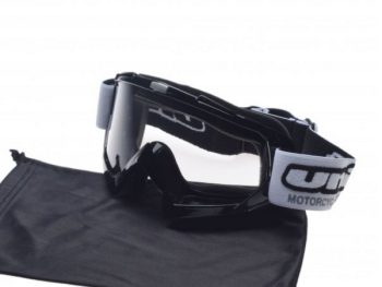 Moto brilles bērnu un pieaugušo ķiverēm motokrosam un enduro Model 18 melnas