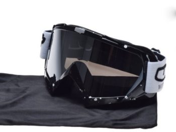 Moto brilles bērnu un pieaugušo ķiverēm motokrosam un enduro Model 18 melnas