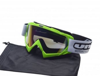Moto brilles bērnu un pieaugušo ķiverēm motokrosam un enduro Model 18 zaļas