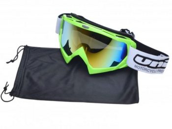 Moto brilles bērnu un pieaugušo ķiverēm motokrosam un enduro Model 18 zaļas
