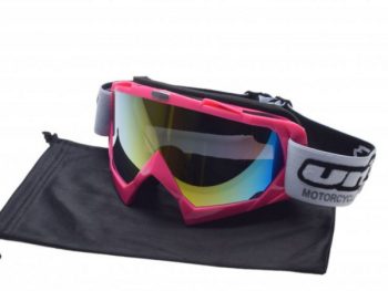 Moto brilles bērnu un pieaugušo ķiverēm motokrosam un enduro Model 18 rozā