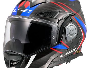 LS2 FF901 ADVANT X CARBON FUTURE II, MOTO ĶIVERE, balta, zila